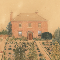 Drawing of grand home at Evandale, Tasmania